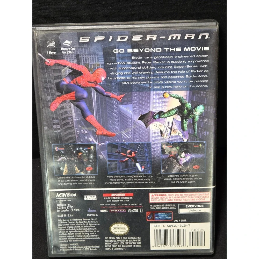 Spider-Man The Movie Nintendo GameCube GC 2002 Activision CIB Black Label‎